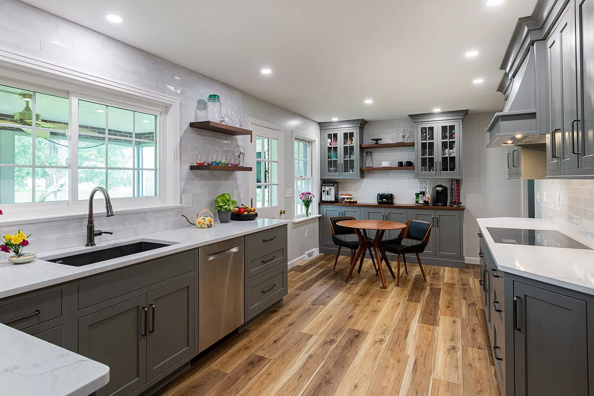 Gray shaker cabinets