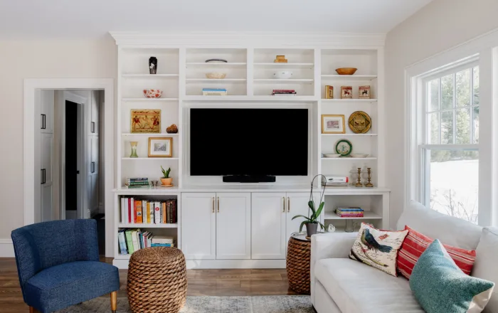 custom built-in living room cabinets
