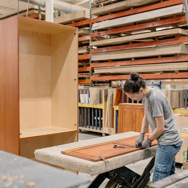 Cabinet construction with all wood materials