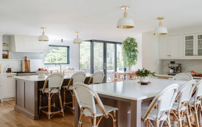 kitchen with island and custom cabinets