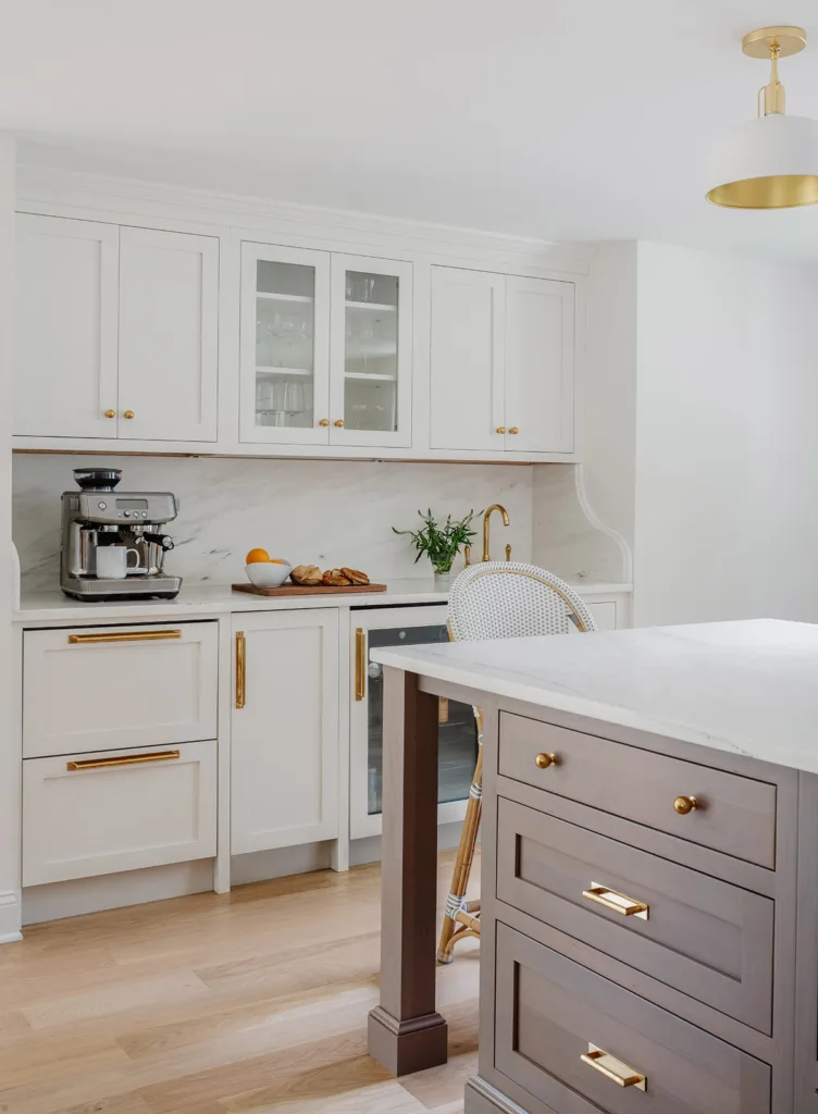 Custom hardware examples on kitchen cabinetry