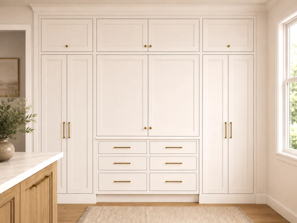 White pantry wall cabinets