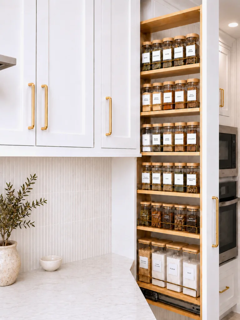 Cabinet spice rack pull-out