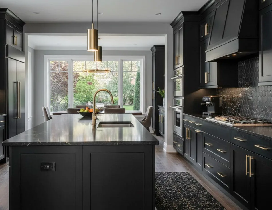 Dark kitchen cabinets